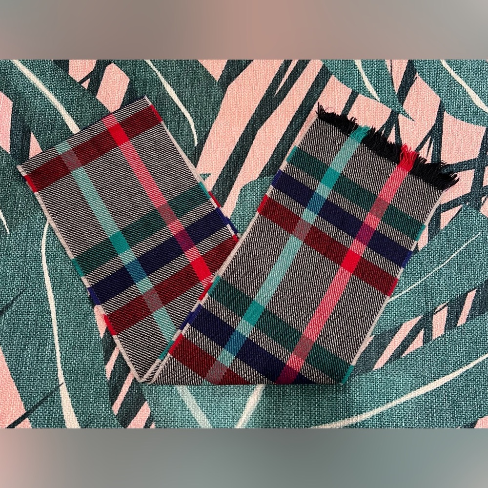 Vintage Unbranded Plaid Tartan Style Fringed Scarf Unsure Fabric Wool Acrylic